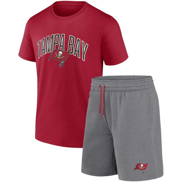 Tampa Bay Buccaneers Red/Heather Gray Arch T-Shirt & Shorts Combo Set